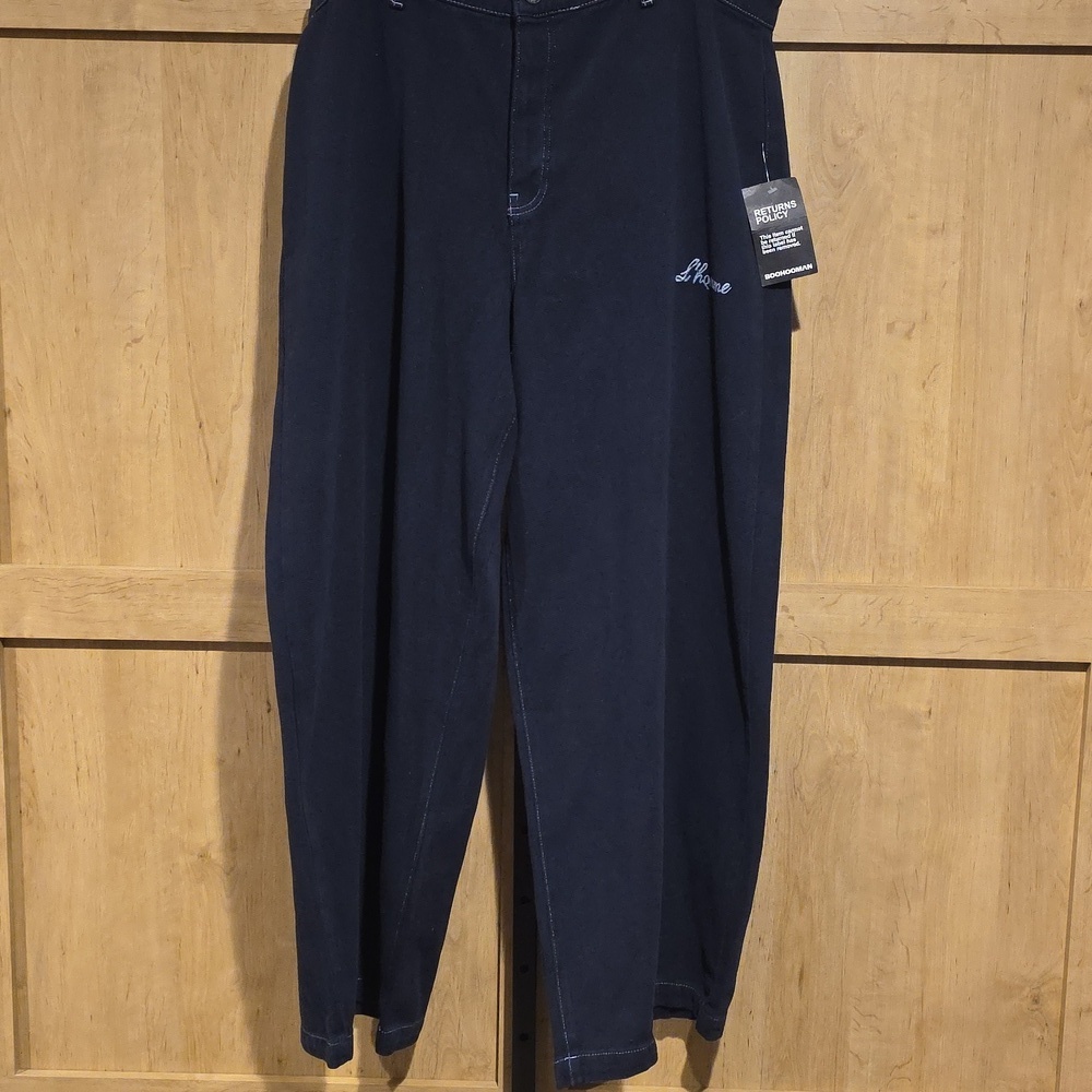 (J32) Men's Navy Boohooman Jeans Sz 40